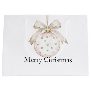 White Ivory Ornaments Christmas Large Gift Bag