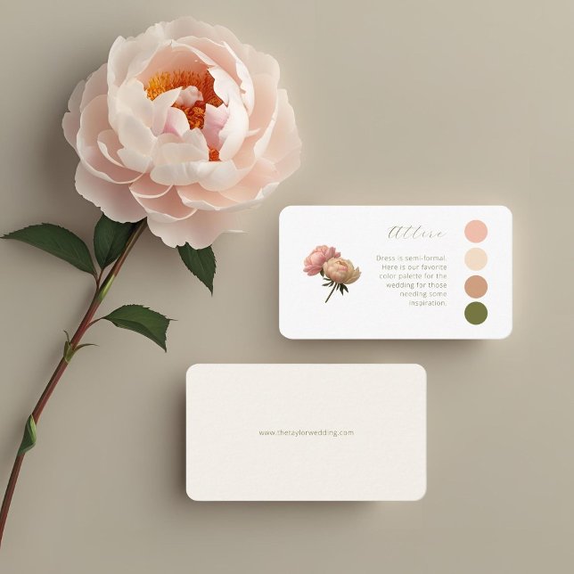 White & Ivory | Pastel Rose Wedding Dress Code Enclosure Card (Creator Uploaded)
