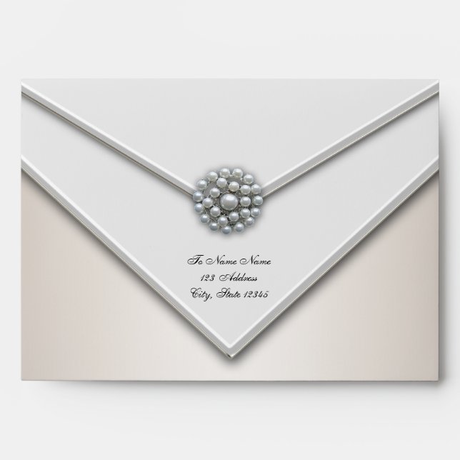 White Ivory Pearl White Envelopes (Front)