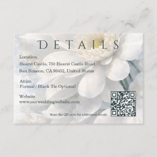 White Ivory Quiet Luxury Romantic Elegant Wedding  Enclosure Card
