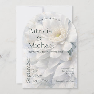 White Ivory Quiet Luxury Romantic Elegant Wedding  Invitation
