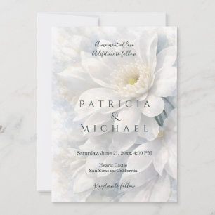 White Ivory Quiet Luxury Romantic Elegant Wedding  Invitation
