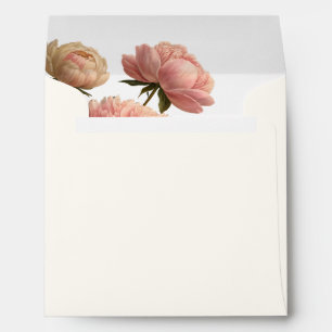 White & Ivory   Square Rose Wedding  Envelope