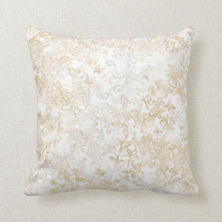 White ivory vintage floral pattern cushion