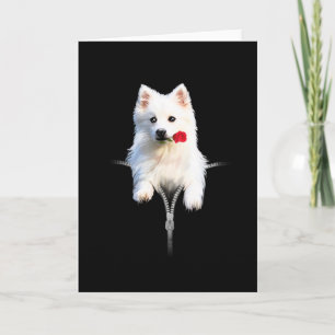 White Japan Spitz Dog Sweet Gift Card