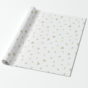 White Japanese Lily of the Valley Floral Pattern Wrapping Paper