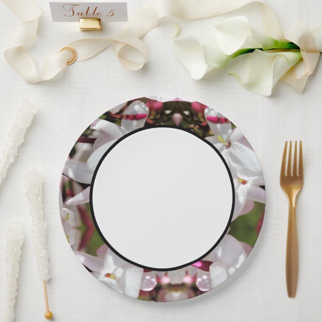 White Jasmine Paper Plate (Wedding)