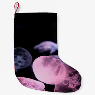 WHITE JELLYFISH IN WATER WITH BLACK BACKGROUND SMALL CHRISTMAS STOCKING