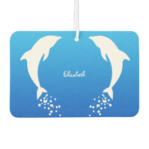 White Jumping Dolphin With Bubbles Air Freshener