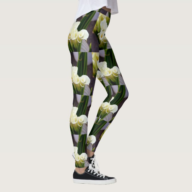 white kala lilies leggings (Right)