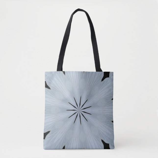 White kaleidoscope printet tote bag (Front)