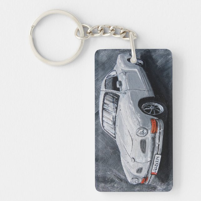 White Karmann Ghia Keychain (Front)