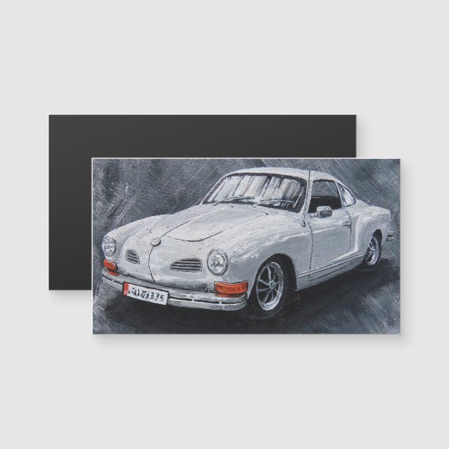 White Karmann Ghia Magnet (Front/Back)