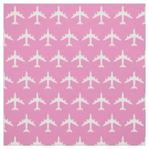 White KC-135 Refueling Jet Aeroplane on Pink Fabric