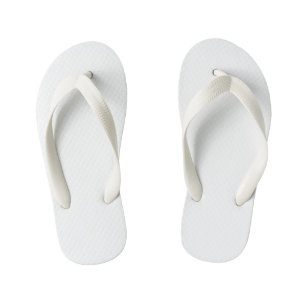 White Kid's Flip Flops