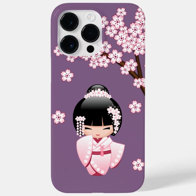 White Kimono Kokeshi Doll - Cute Geisha Girl Case-Mate iPhone Case (Back)