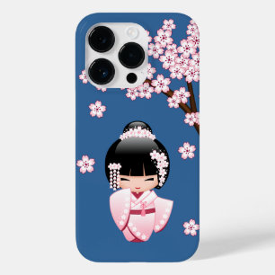 White Kimono Kokeshi Doll - Cute Geisha Girl Case-Mate iPhone 14 Pro Case