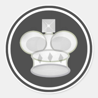White King Chess Piece Classic Round Sticker