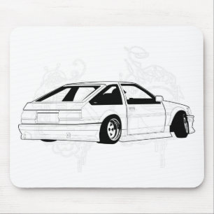 White KIS Levin AE86 Mouse Mat