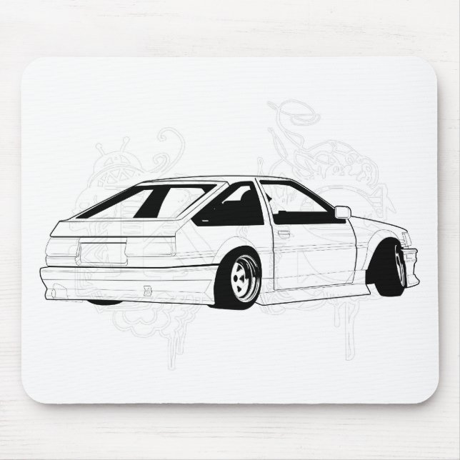 White KIS Levin AE86 Mouse Mat (Front)