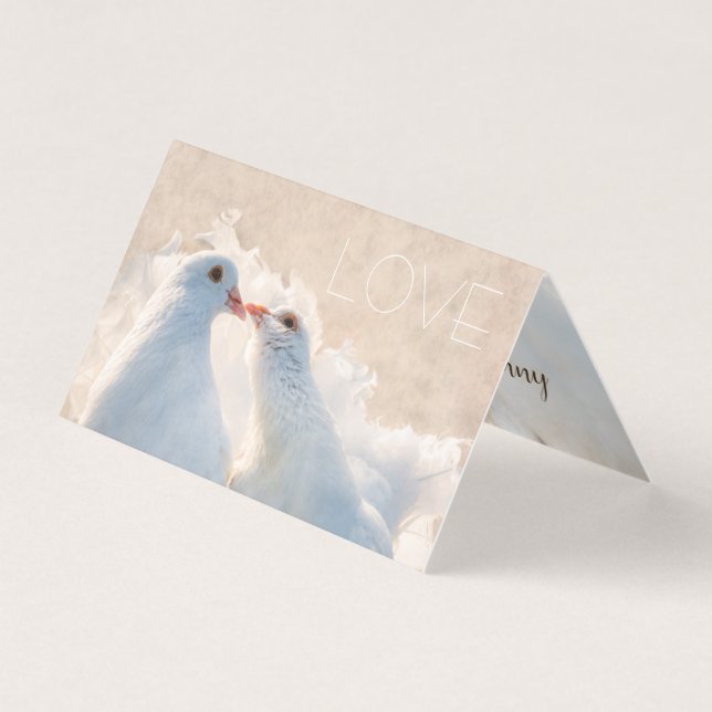 White Kissing Doves - Love customisable (Front)