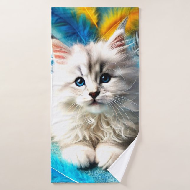 White Kitten Bath Towel (Bath Towel)