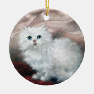 White Kitten, Carl Kahler Ceramic Tree Decoration