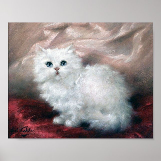 White Kitten, Carl Kahler Poster (Front)