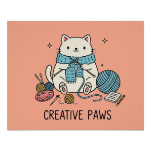 White Kitten Creative Hobbies Coral Design Accent Poster