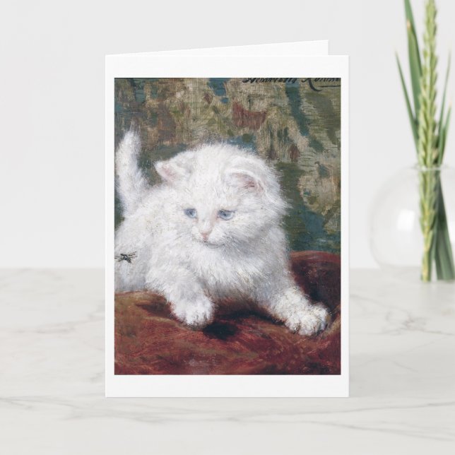 White Kitten, Henriette Ronner-Knip Card (Front)