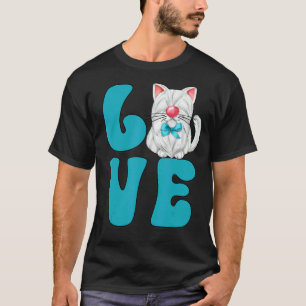 White Kitten Love Cat Watercolor Graphic For Cat M T-Shirt