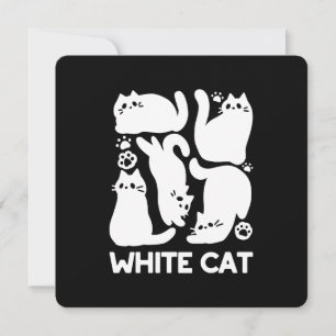 White Kitten Silhouettes - Cute Feline Design Holiday Card