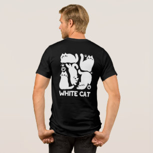 White Kitten Silhouettes - Cute Feline Design Tri-Blend Shirt