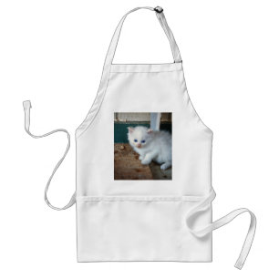 White Kitten Standard Apron