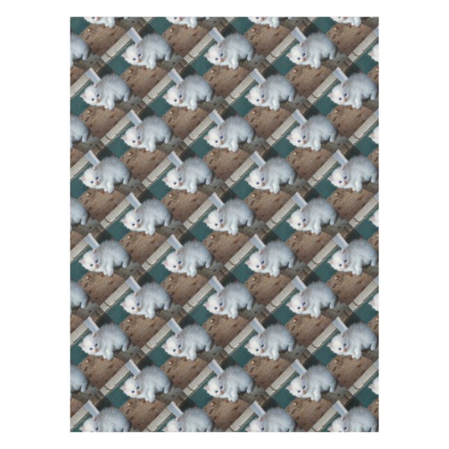 White Kitten Tablecloth (Front)