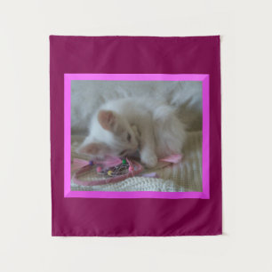 White Kitten Tapestry