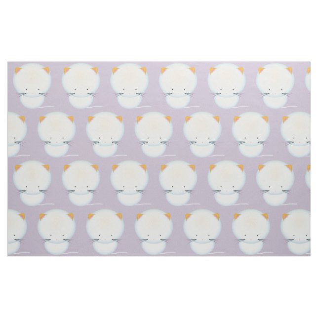White Kittens Pattern Nursery Fabric (Fat Quarter)