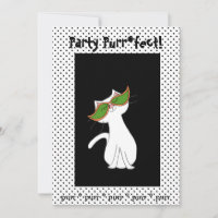 White Kitty Cat Black White Halloween