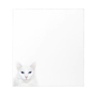White kitty face notepad