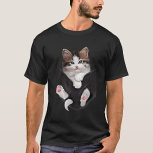 White Kitty In Pocket Cats T-Shirt