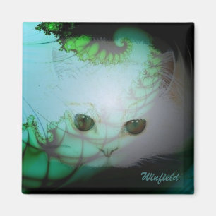 White Kitty Magnet