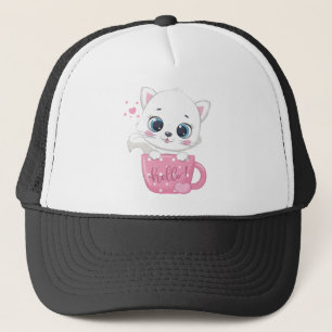 White Kitty Trucker Hat