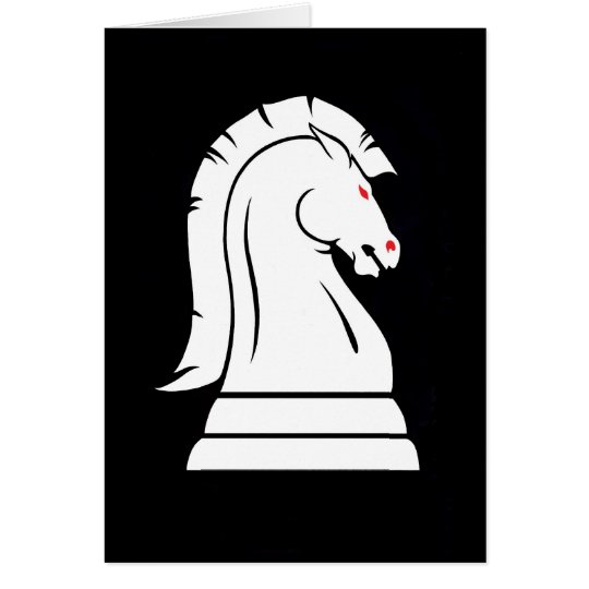 White Knight Chess Card