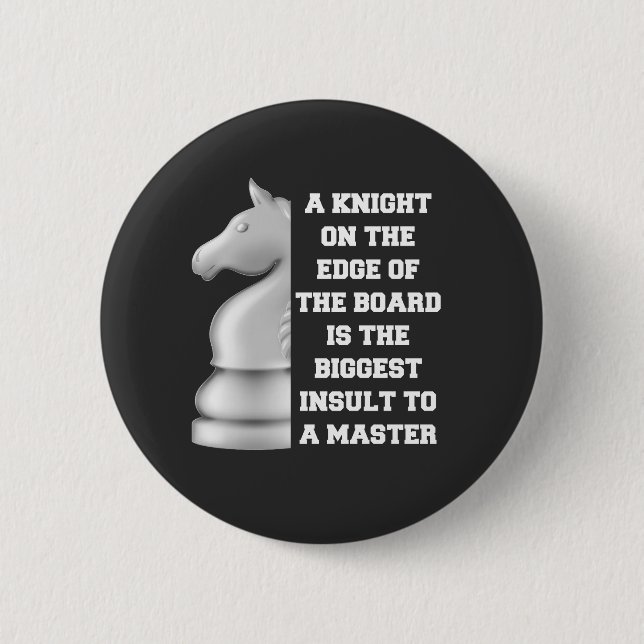 White Knight Chess Strategy Power Wisdom Master 6 Cm Round Badge (Front)
