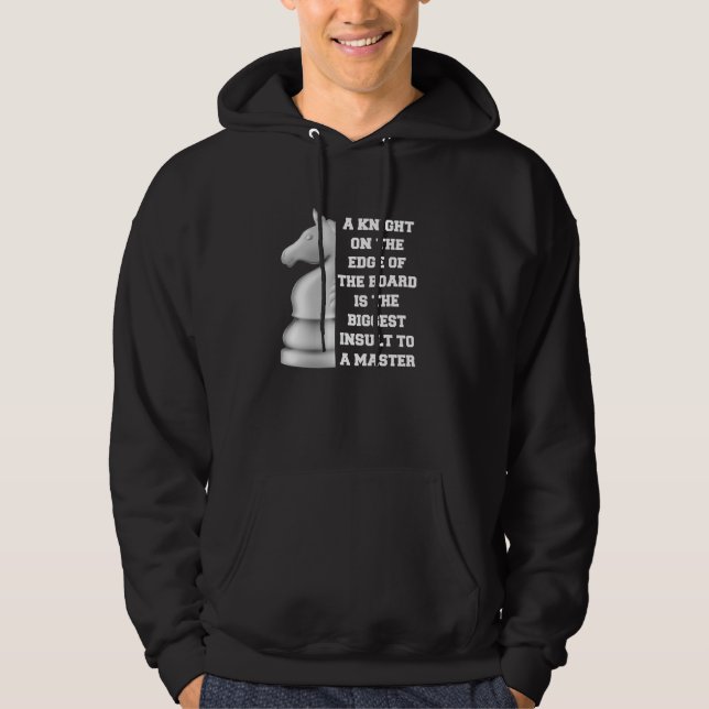 White Knight Chess Strategy Power Wisdom Master Hoodie (Front)