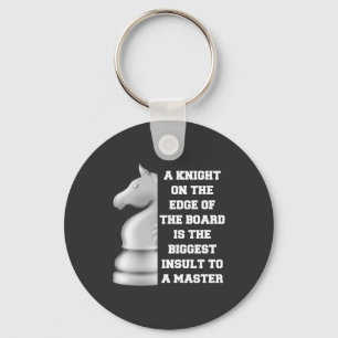 White Knight Chess Strategy Power Wisdom Master Key Ring