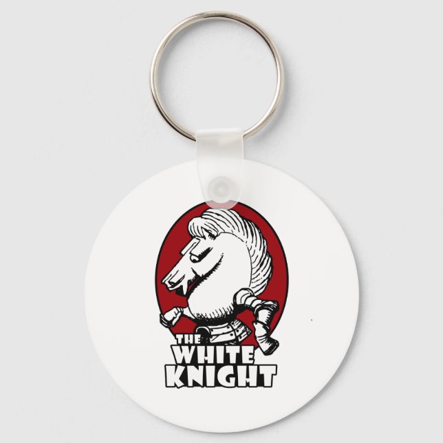 White Knight Logo Red Key Ring (Front)
