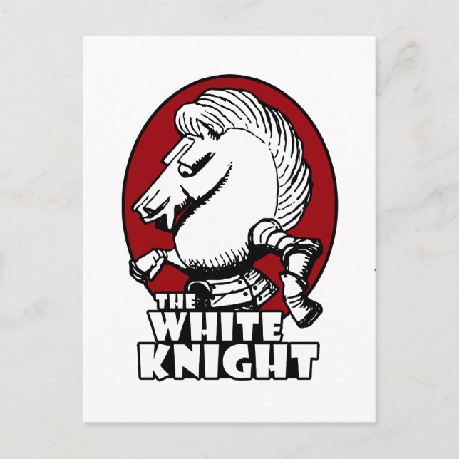 White Knight Logo Red Postcard (Front)