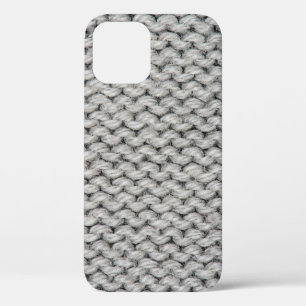 White knitted wool texture, close-up photo. iPhone 12 case