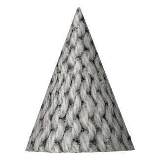 White knitted wool texture, close-up photo. party hat